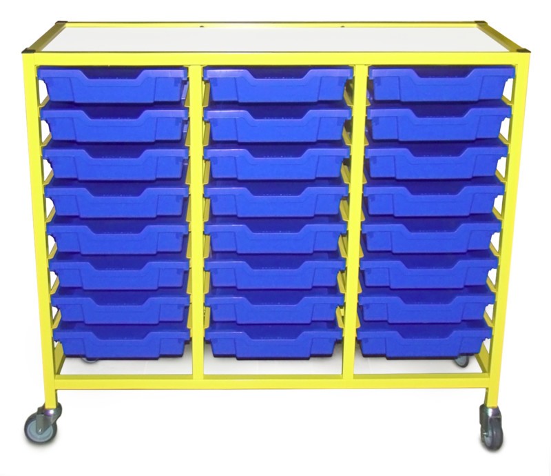 Мобільний стелаж металевий для зберігання дидактичного матеріалу (з 24 скрині F1)