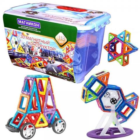 Магнітний конструктор на 118 деталей