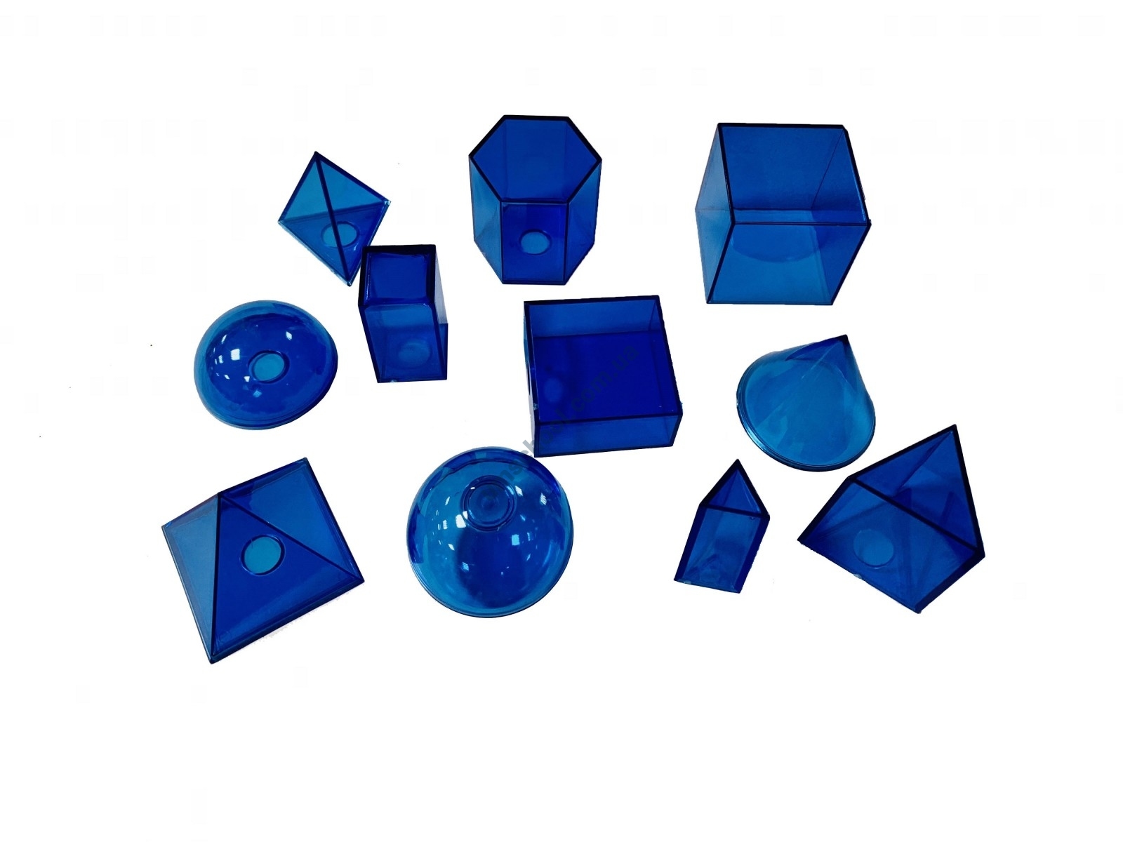 Набір моделей геометричних тіл (кольоровий пластик)