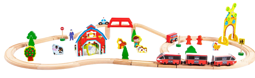 Дерев'яна залізниця з потягом