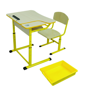 Стіл учнівський одномісний трансформер з регуляцією висоти + стілець учнівський Т-подібний регульований по висоті( №3-6)
